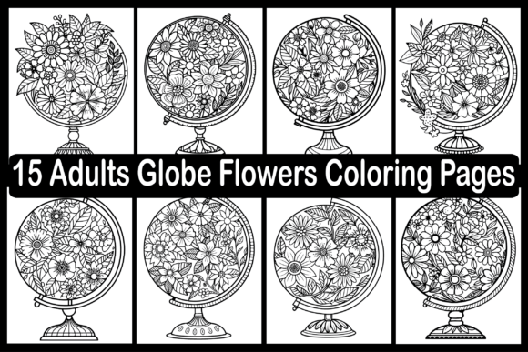 15 Globe Flowers Coloring Pages: A Graphics Asset for Editorial Use