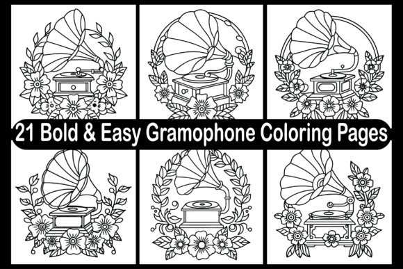 21 Bold Easy Gramophone Coloring Pages