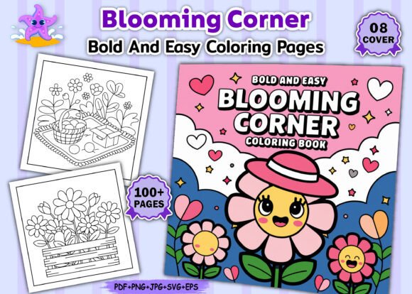 A Designer's Review: Blooming Corner Coloring Book Graphics