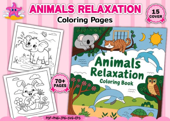 Animal Relaxation Coloring Pages: A Graphics Asset for Content Publishing