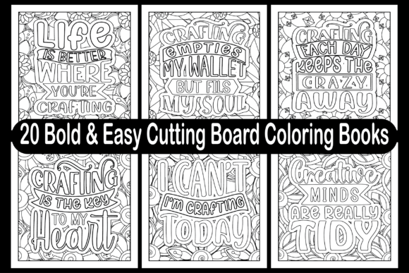 Bold Easy Cutting Board Graphics for Adult Coloring Pages
