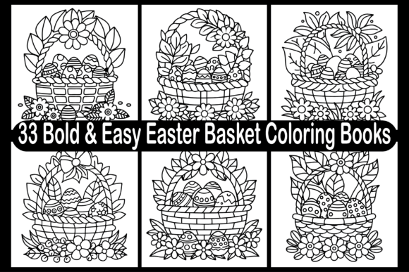 Bold Easy Easter Basket Coloring Books: A Graphic Design Gem