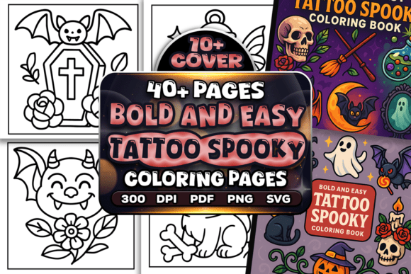 Bold Easy Tattoo Spooky Coloring Pages: A Creative Asset