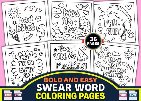 Bold Swear Word Coloring Pages: A Graphic Asset Review
