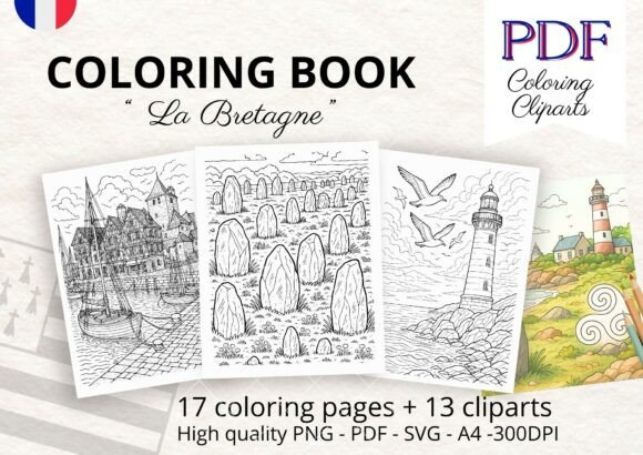 Coloring Book Bretagne- Coloriage PDF 🥐 for Graphics