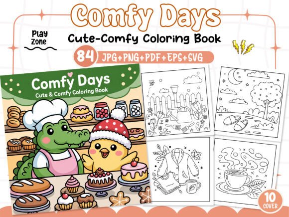 Comfy Days Bold and Easy Coloring Pages for Graphics