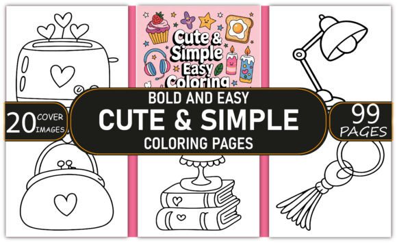 Easy Cute Simple Coloring Book for Embroidery