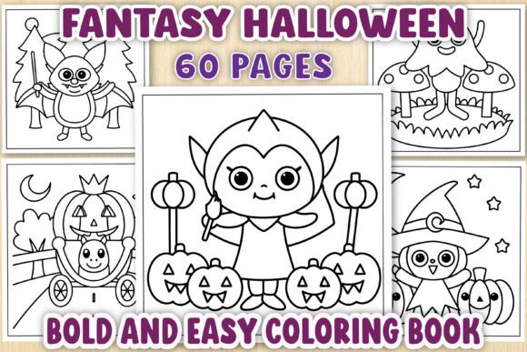 Fantasy Halloween Coloring Pages for Creative Graphics
