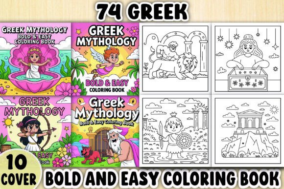 Review: Greek Bold Easy Coloring Book for KDP Graphics