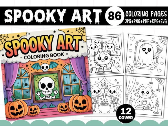 Spooky Art Coloring Pages for Adults: A Creative Graphics Asset