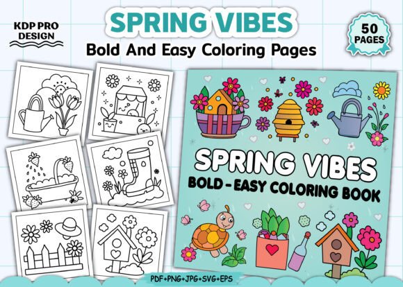 Spring Vibes Bold and Easy Coloring Book Graphics Review