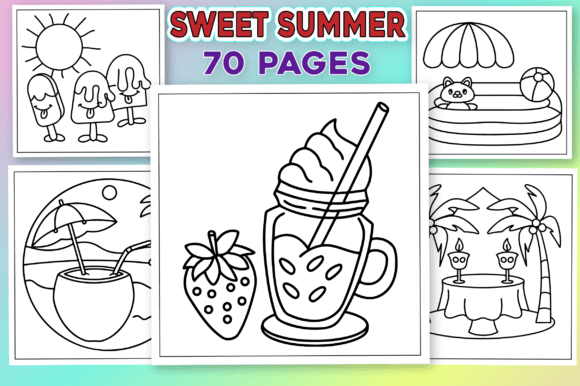 Sweet Summer Coloring Pages Graphics for Crafters
