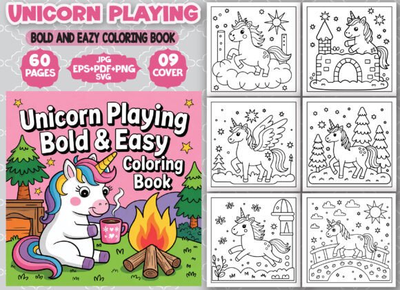 Unicorn Playing Coloring Pages: A Must-Have for Graphics