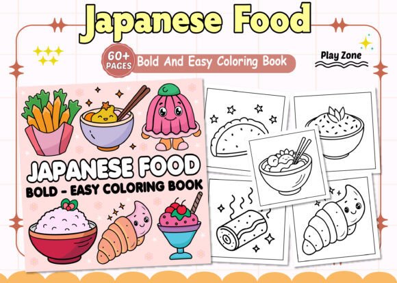 Using Bold Japanese Food Graphics for Crafting & Coloring Pages