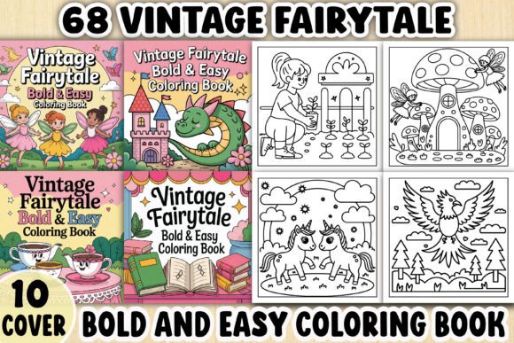 Vintage Fairytale Coloring Pages for Creative Branding